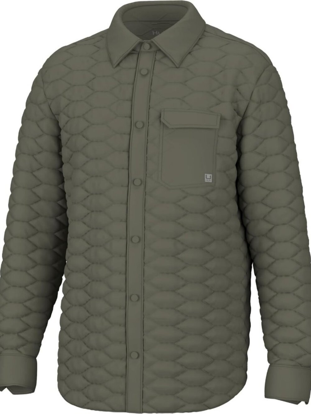 Men's Quilted Shacket, Button-Down Shirt Jacket, Lightweight Layering Top